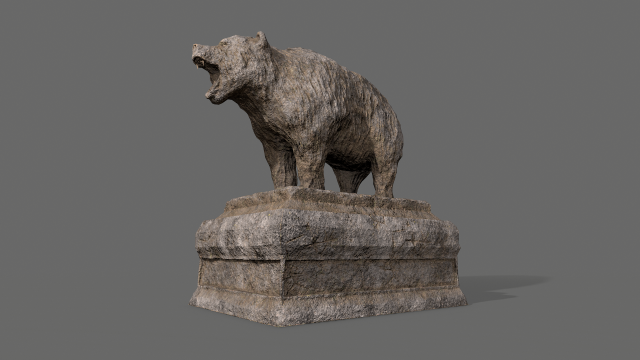 bear statue 4 Modelo 3D .c4d .max .obj .3ds .fbx .stl .blend