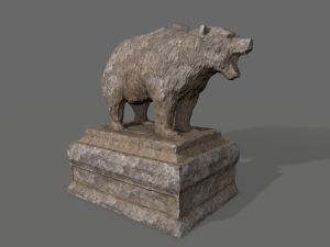 bear statue 5 Modello 3D