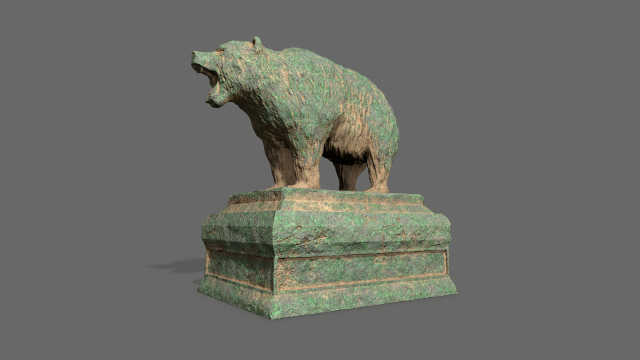 bear statue 7 Model 3D .c4d .max .obj .3ds .fbx .stl .blend 