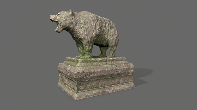 bear statue 8 3D Model .c4d .max .obj .3ds .fbx .stl .blend 