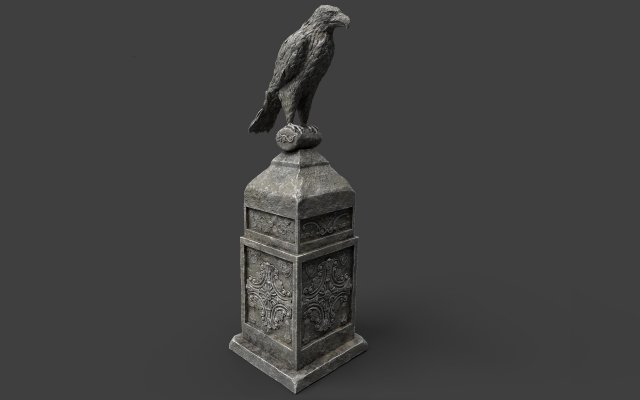 eagle statue 3D Model .c4d .max .obj .3ds .fbx .stl .blend 