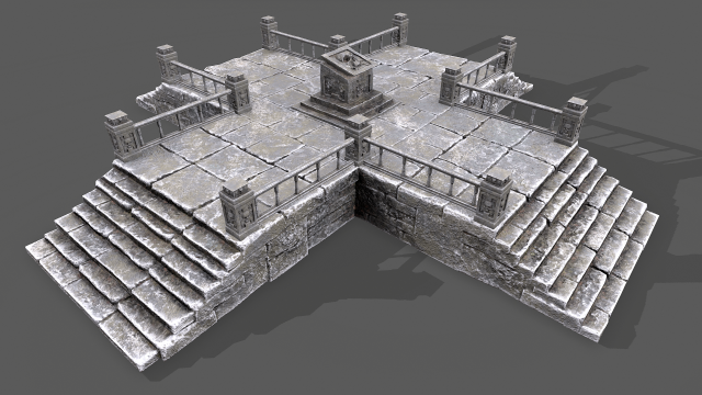 skull temple set 3D Модель .c4d .max .obj .3ds .fbx .stl .blend 