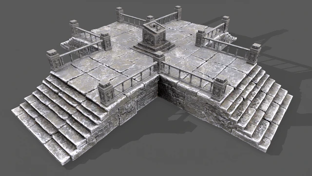 skull temple set 3D Model .c4d .max .obj .3ds .fbx .stl .blend 