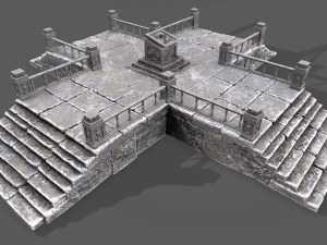 skull temple set 3D Model