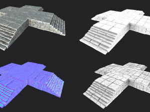 skull temple set 3D Model