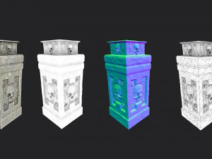 skull temple set 3D Model