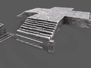 skull temple set 3D Model