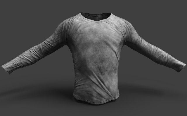 dirty long sleeved t-shirt Modèle 3D .c4d .max .obj .3ds .fbx .stl .blend