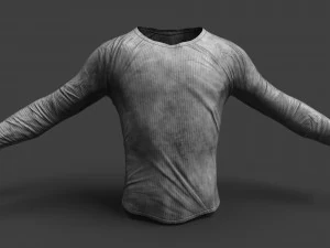 brudna koszulka z długim rękawem Model 3D