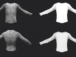 dirty long sleeved t-shirt Modèle 3D
