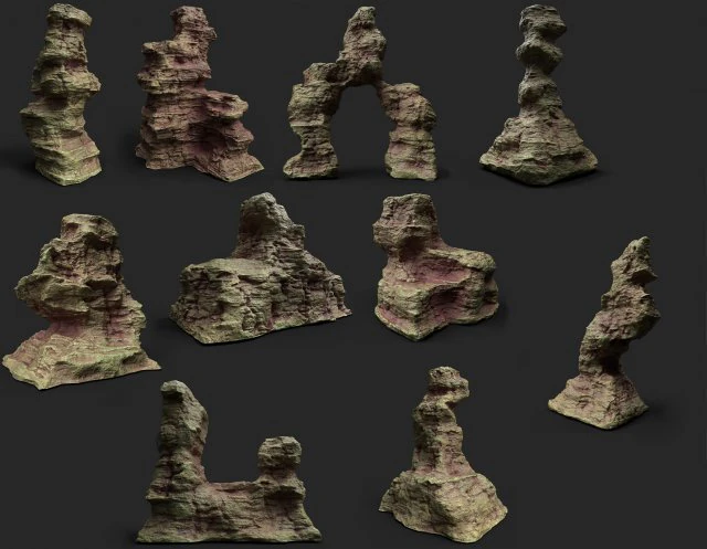 пустельна скеля 21-10 3D Модель .c4d .max .obj .3ds .fbx .stl .blend 