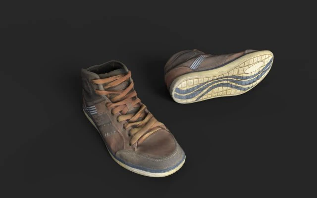 worn sneakers 3D Model .c4d .max .obj .3ds .fbx .stl .blend 