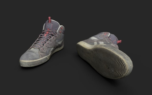worn sneakers 3D Model .c4d .max .obj .3ds .fbx .stl .blend 