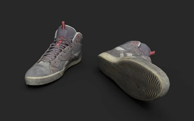 worn sneakers 3D Model .c4d .max .obj .3ds .fbx .stl .blend 