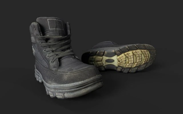worn winter boots 3D Model .c4d .max .obj .3ds .fbx .stl .blend 