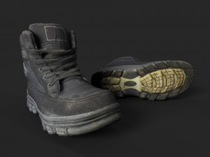worn winter boots 3D Model