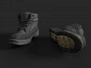 worn winter boots 3D Model
