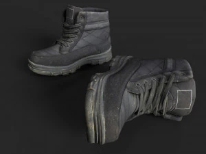 worn winter boots 3D Model