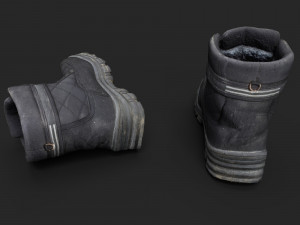 worn winter boots Model 3D
