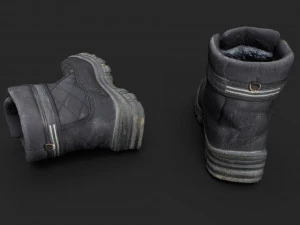 worn winter boots 3D Model