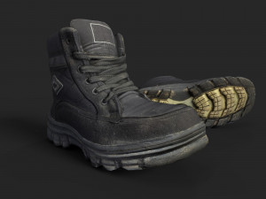 worn winter boots Model 3D