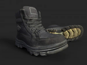 worn winter boots 3D Model