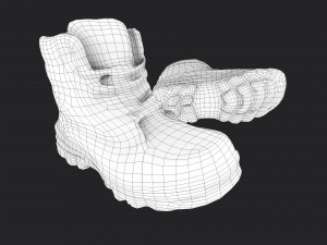 worn winter boots Model 3D
