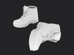 worn winter boots Model 3D