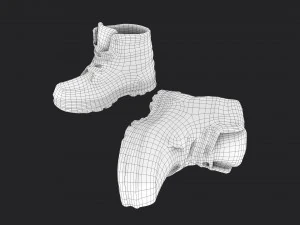 worn winter boots 3D Model