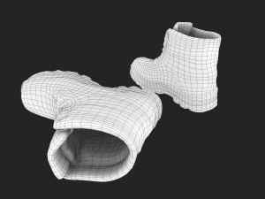 worn winter boots 3D Model