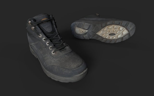 worn boots Model 3D .c4d .max .obj .3ds .fbx .stl .blend