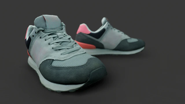 Pair of New Balance Shoes 3D Model .c4d .max .obj .3ds .fbx .stl .blend 