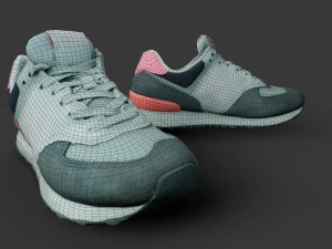 Pair of New Balance Shoes 3D Model
