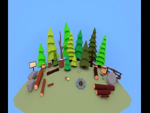 modelos de bosques peque&ntilde;os lowpoly Modelo 3D