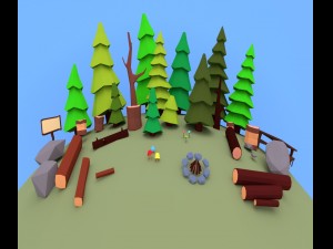 small forest models lowpoly 3D Model