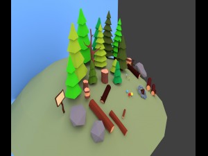 small forest models lowpoly 3D Model