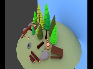 small forest models lowpoly 3D Model