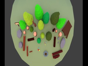 small forest models lowpoly 3D Model