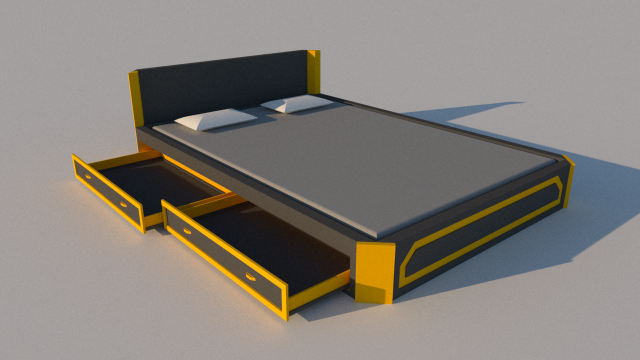 bed 3D Model .c4d .max .obj .3ds .fbx .stl .blend