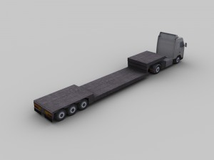 truck with trailer 1 3D मॉडल