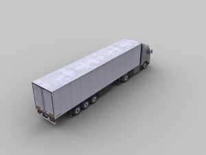 truck with trailer 1 3D मॉडल