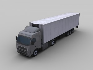 truck with trailer 1 3D मॉडल