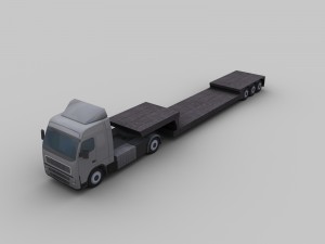 truck with trailer 1 3D मॉडल