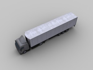truck with trailer 1 3D मॉडल