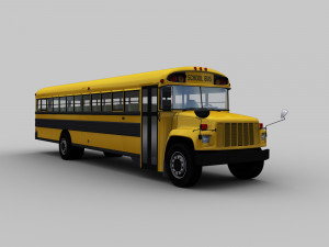school bus lowpoly Modelo 3D