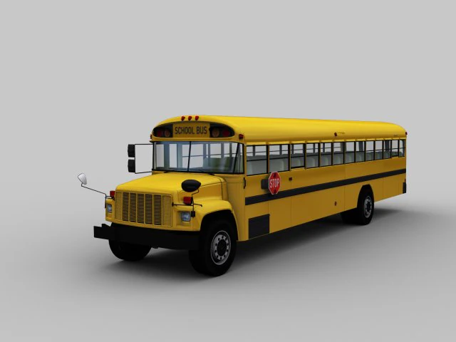 school bus lowpoly 3D Model .c4d .max .obj .3ds .fbx .stl .blend 