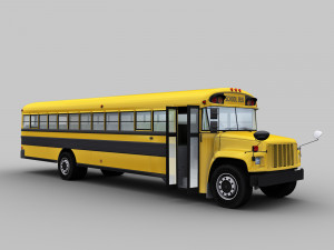school bus lowpoly Modelo 3D
