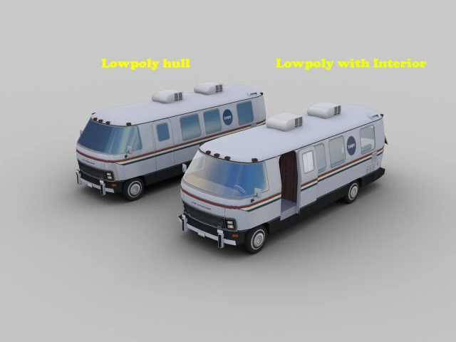 nasa astrovan airstream lowpoly 3D Model .c4d .max .obj .3ds .fbx .stl .blend
