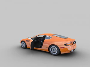 aston martin db9 low-poly with interior 3D Model