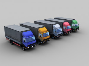 cargo truck with interior 3D 모델